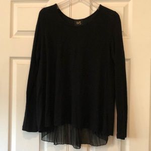 Beautiful black sweater blouse with fun pleats